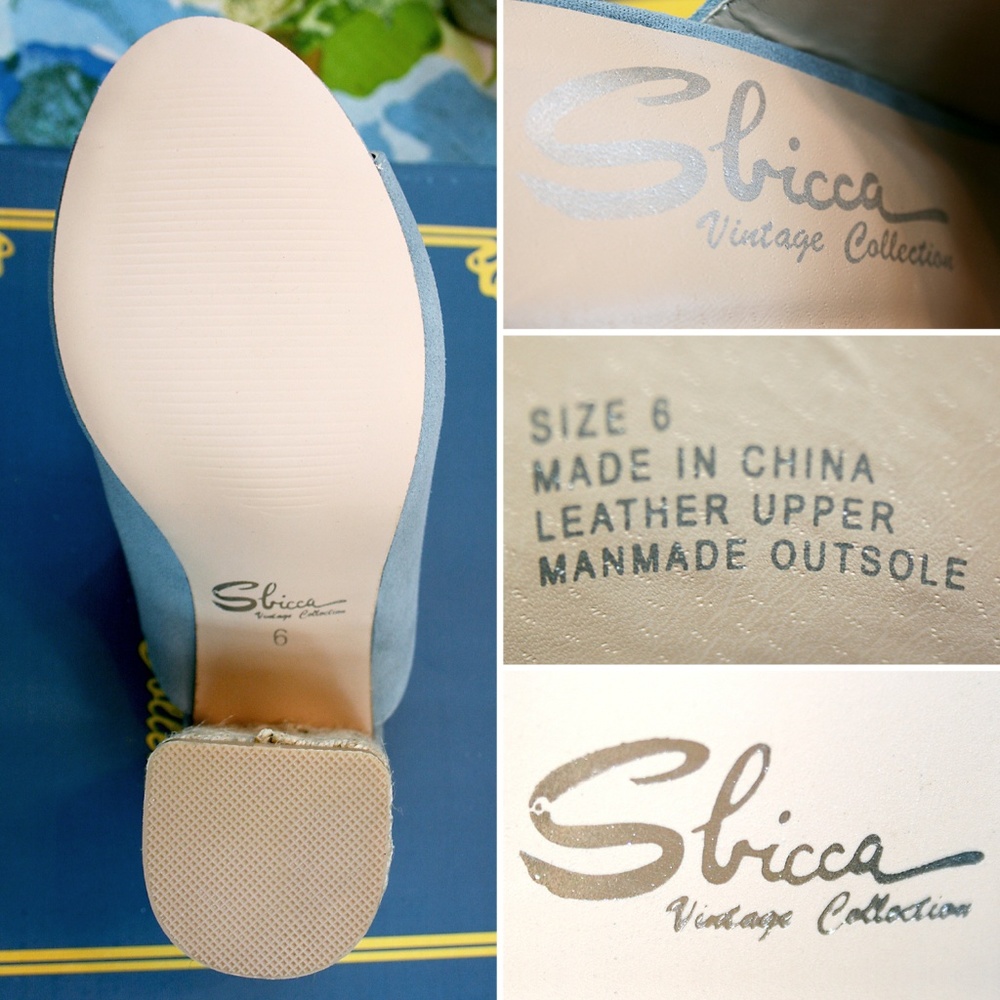 Raffia Heel Powder Blue Suede Leather Mule NIB - Picture 6 of 8